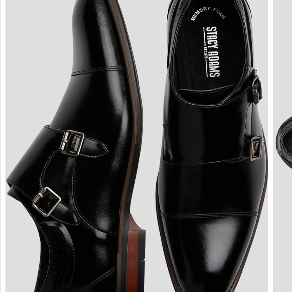 Stacy Adams Men's Black Double Monk Strap Dress Shoes